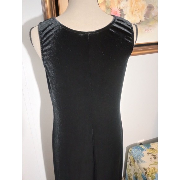 Coldwater Creek Womens Black Velvet Dress Floral Jacket size 6 Long Buttons 2 pc - Picture 11 of 16